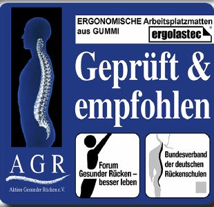 Ergonomie-Matte Ergolastec AGR Gütesiegel